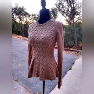 Jason Wu Peplum Cable Knit Sweater EUC